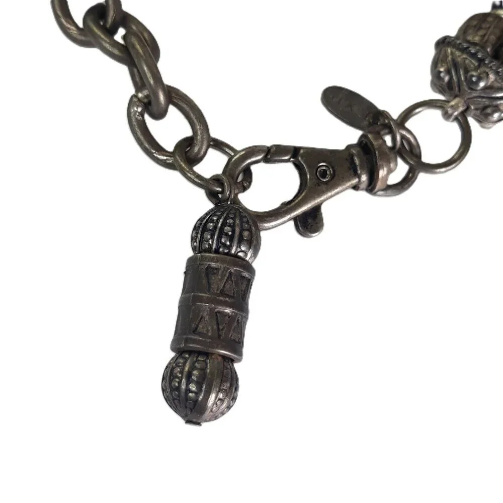 Vtg Express Bead & Metal Double Strand Belt S/M/L Boho Artsy Art to Wear